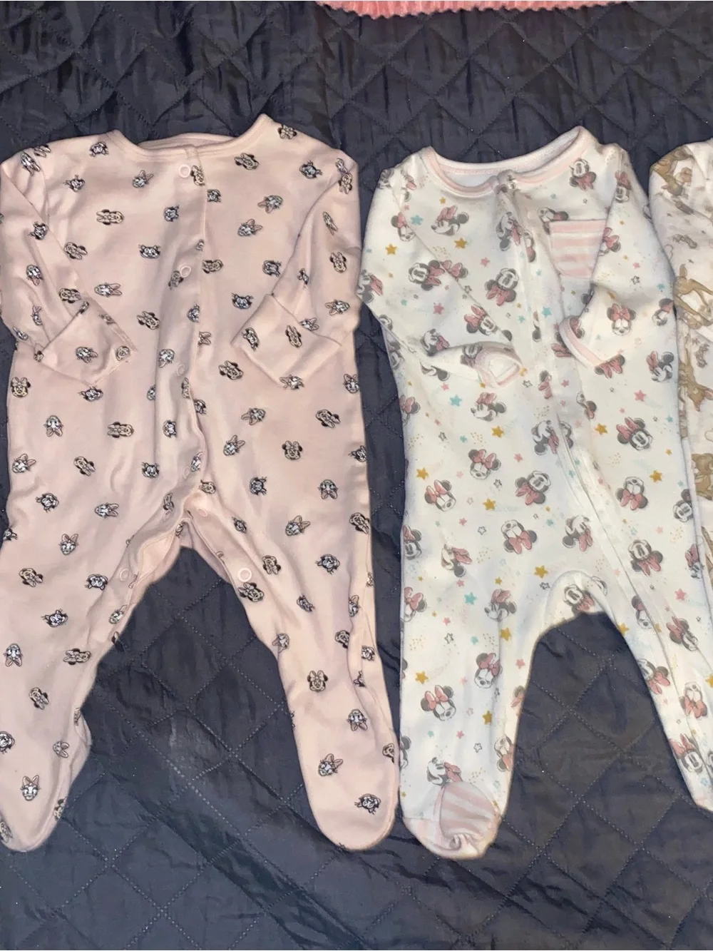 Primark Pink and White Footed Baby One-Piece Disney Minnie Mouse Bambi